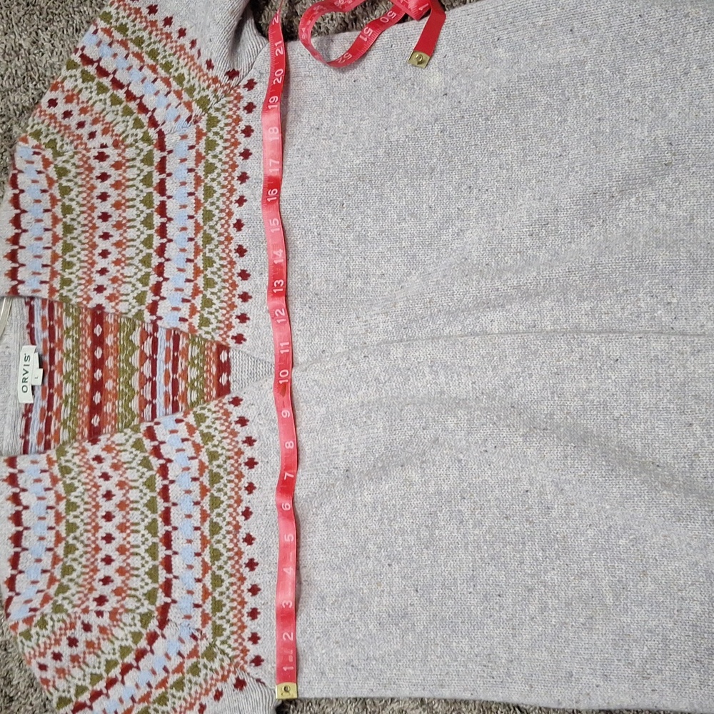 Orvis 100% wool cardigan sweater - southwestern gray - L - Picture 3 of 7
